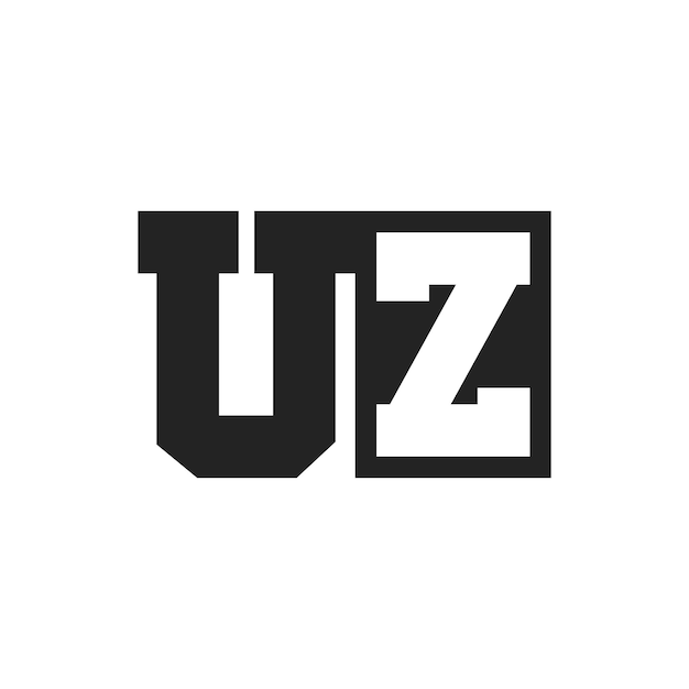 La letra inicial UZ Diseño de logotipo plantilla UZ Logotipo