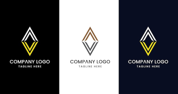 Letra inicial V shap Diseño de logotipo Signo de símbolo moderno creativo excepcional