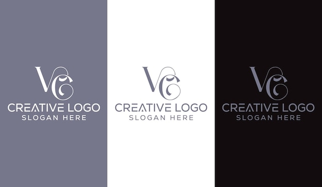 Vector letra inicial vc diseño de logotipo monograma creativo moderno signo símbolo icono