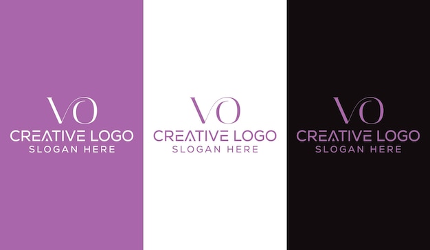 Letra inicial VO Logo Diseño Monograma Creativo Moderno Signo Símbolo Icono