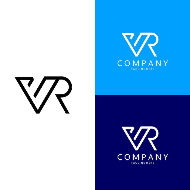 letra inicial VR vector de diseño de logotipo moderno