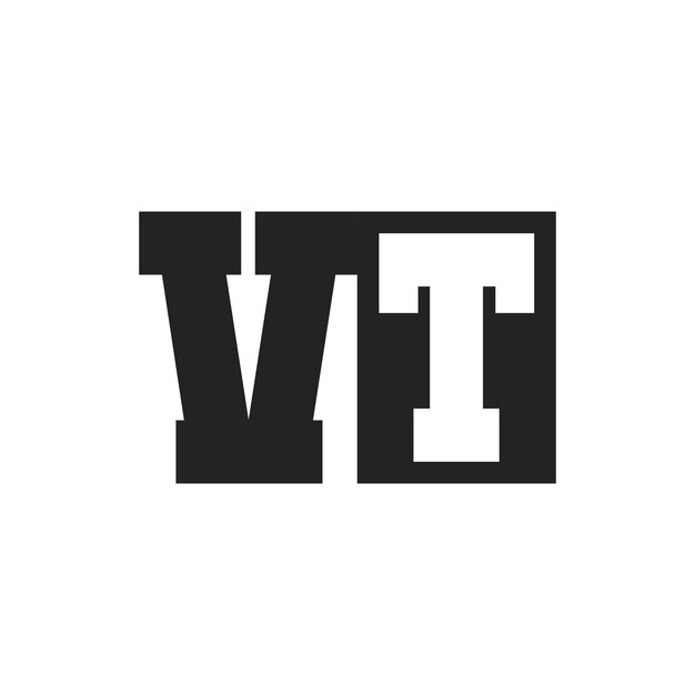 La letra inicial VT El diseño del logotipo La plantilla del logotipo VT