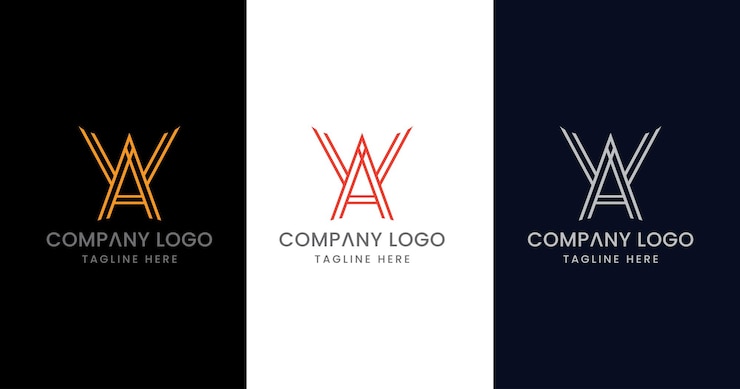 Vector letra inicial wa diseño de logotipo signo de símbolo moderno creativo excepcional