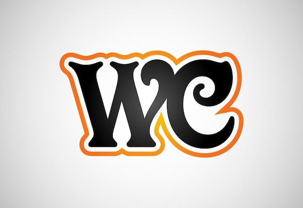 Letra inicial WC Diseño de logotipo Símbolo de alfabeto gráfico vectorial para empresas corporativas