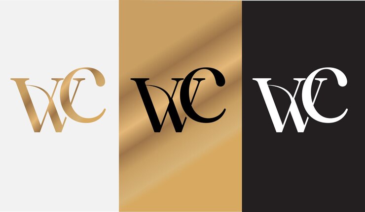 Vector letra inicial wc logo diseño creativo moderno símbolo icono monograma