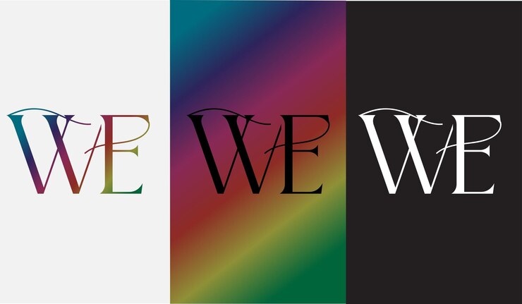 Vector la letra inicial we diseño de logotipo creativo símbolo moderno icono monograma