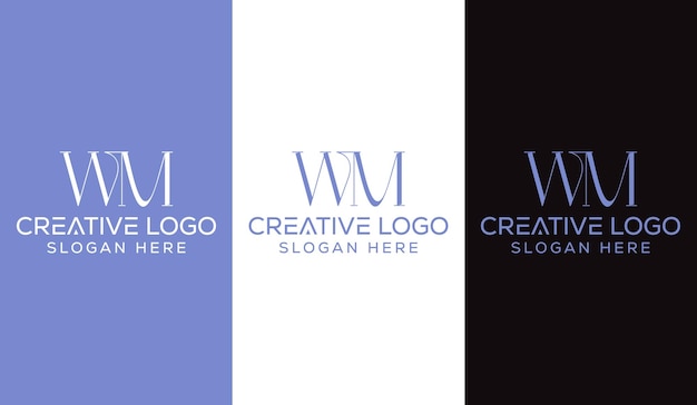 Letra inicial WM Logo Design Monogram Creative Modern Sign Symbol Icon