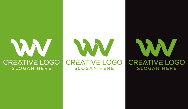 Vector letra inicial wv logo diseño monograma creativo moderno signo símbolo icono