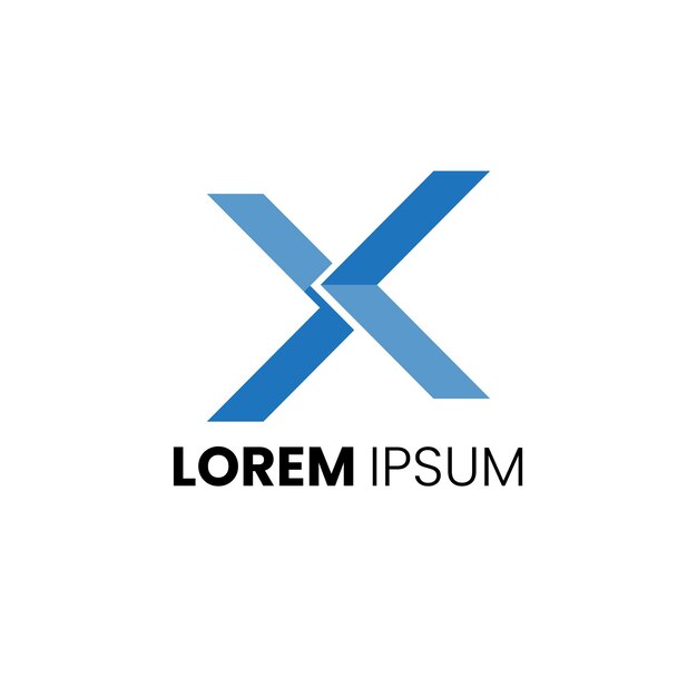 Letra inicial X concepto de logotipo plano Plantilla de diseño de logotipo