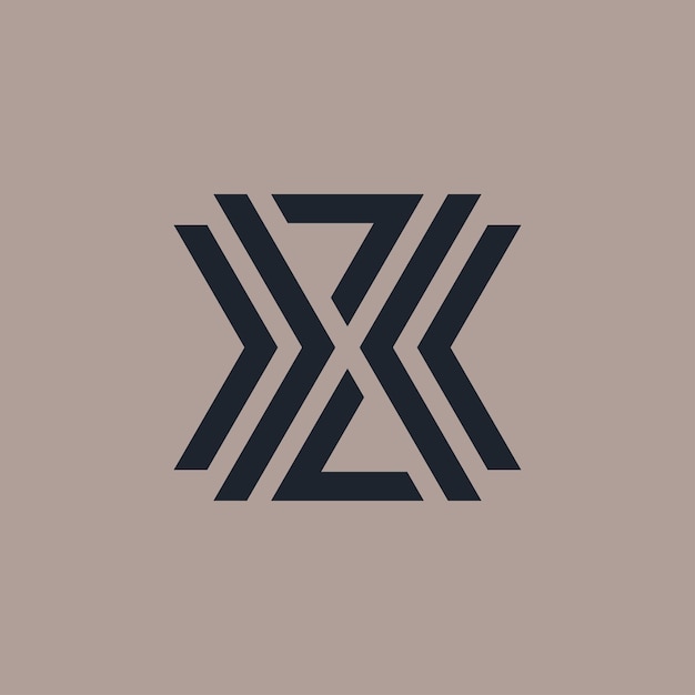 letra inicial X flecha hacia arriba y hacia abajo logotipo de dirección