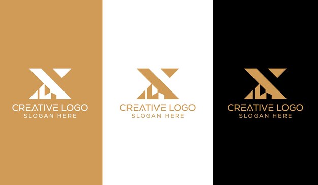 Letra inicial X logo diseño icono símbolo monograma concepto simple