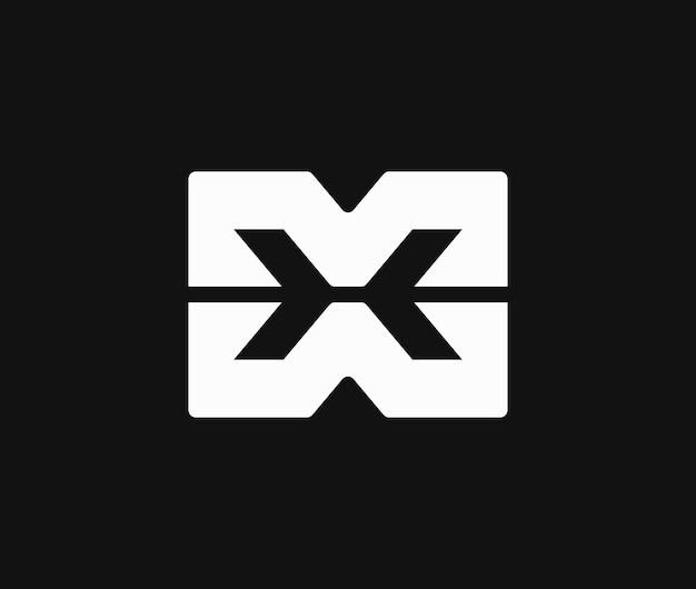 La letra inicial X M W con codificación de flecha y diseño de logotipo de combinación de signo de reloj de envío