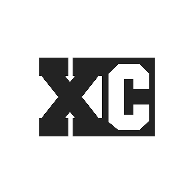 La letra inicial XC El diseño del logotipo La plantilla del logotipo XC