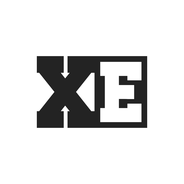 La letra inicial XE Diseño de la plantilla del logotipo XE