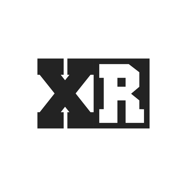 La letra inicial XR El diseño del logotipo La plantilla del logotipo XR