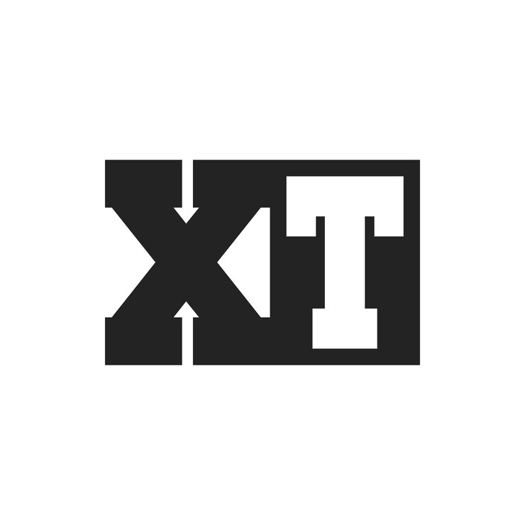 Vector la letra inicial xt el diseño del logotipo la plantilla del logotipo xt