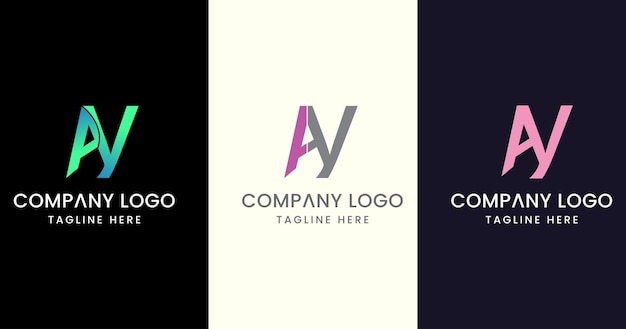 Letra inicial YA Diseño de logotipo Signo de símbolo moderno creativo excepcional