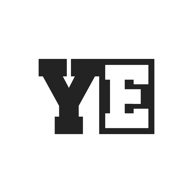 La letra inicial YE Diseño de la plantilla del logotipo YE