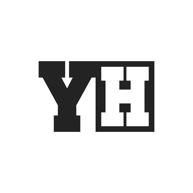 La letra inicial YH Diseño de la plantilla del logotipo YH