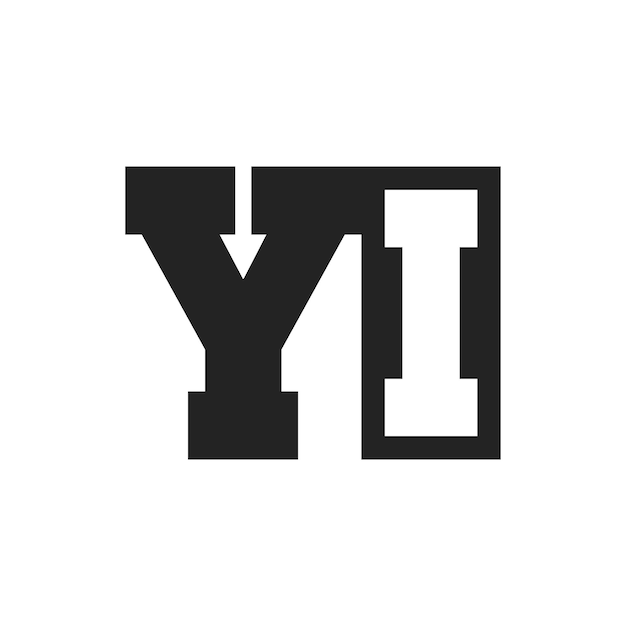 La letra inicial YI Diseño de la plantilla del logotipo YI