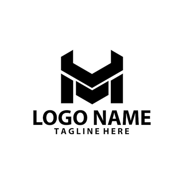 letra inicial YM vector de diseño de logotipo moderno sencillo