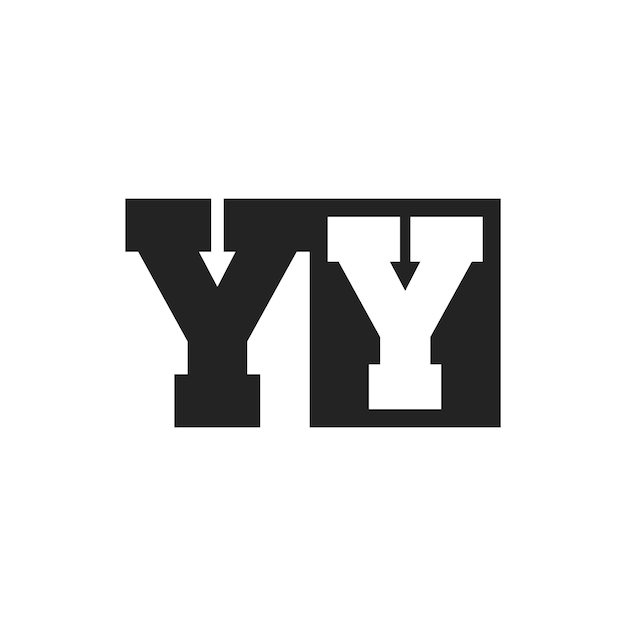 La letra inicial YY Diseño de la plantilla del logotipo YY