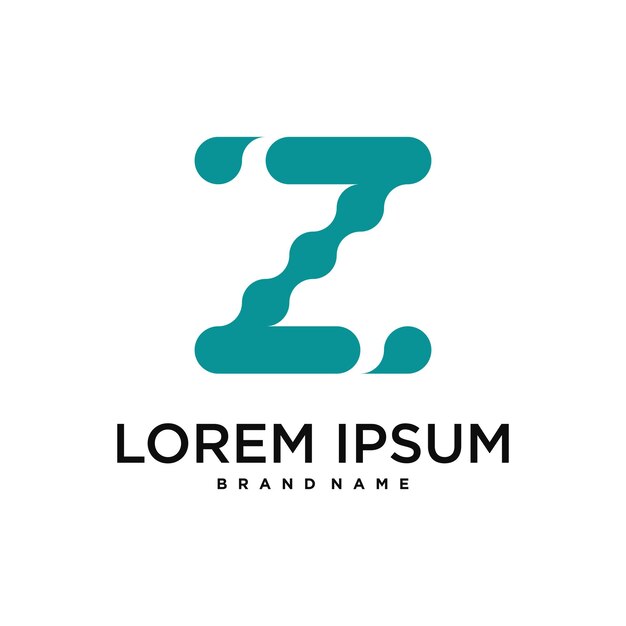 La letra inicial Z del logotipo es el diseño conceptual abstracto de Premium Vector
