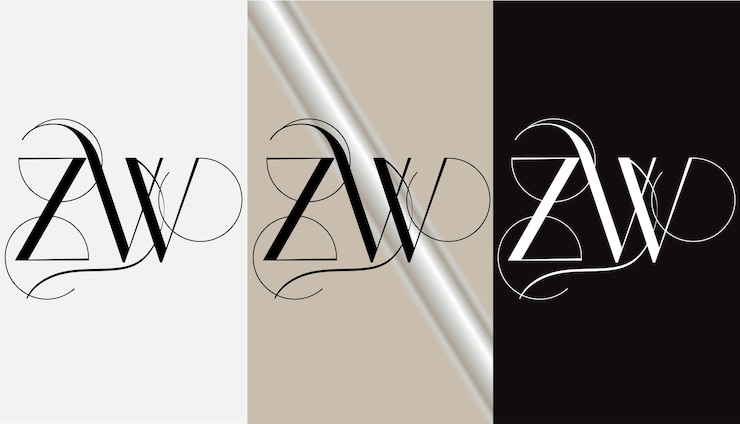 Vector letra inicial zw logo diseño creativo moderno símbolo icono monograma