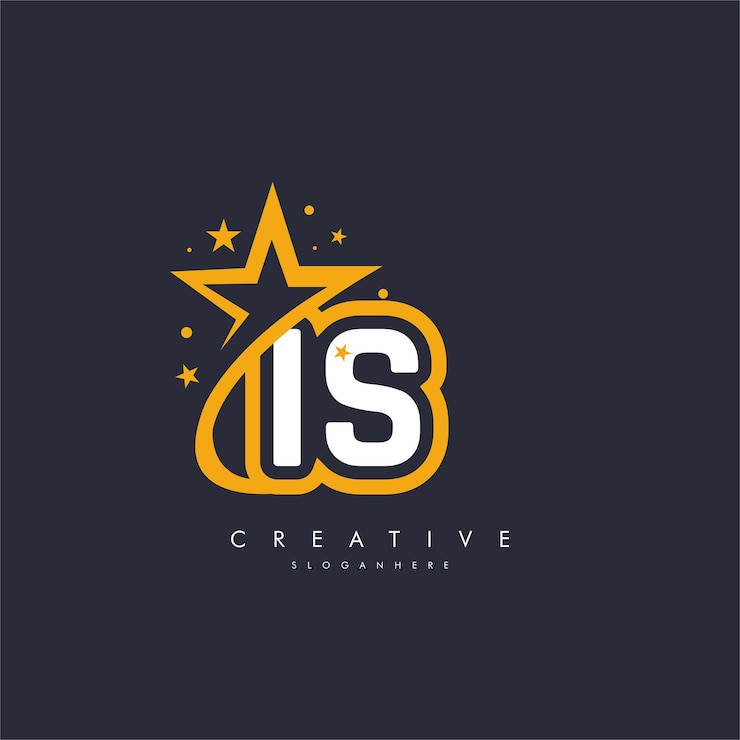 Vector la letra is si diseño del icono del logotipo de la estrella plantilla creativa para empresas y negocios