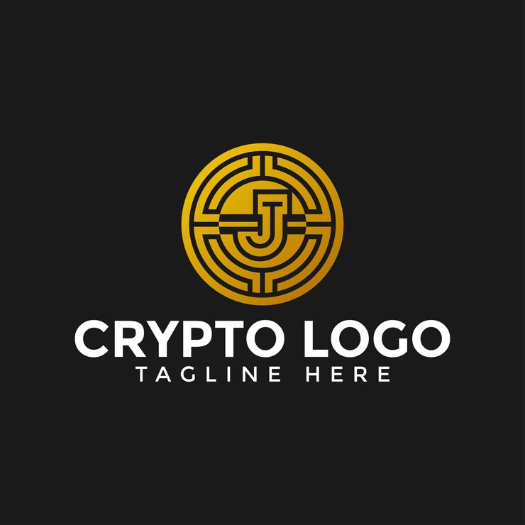 Vector letra j elemento de diseño de logotipo criptográfico, diseño de logotipo de empresa criptográfica