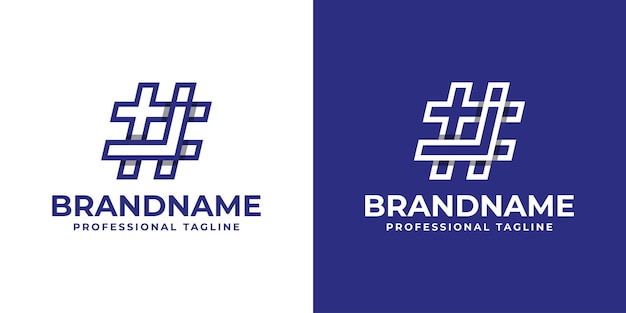 La letra J Hashtag Logotipo adecuado para cualquier negocio con la inicial J