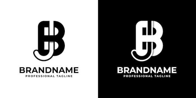 Letra JB o BJ Monogram Logo adecuado para cualquier negocio con iniciales JB o BJ