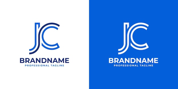 Letra JC Línea Monograma Logotipo adecuado para negocios con las iniciales JC o CJ