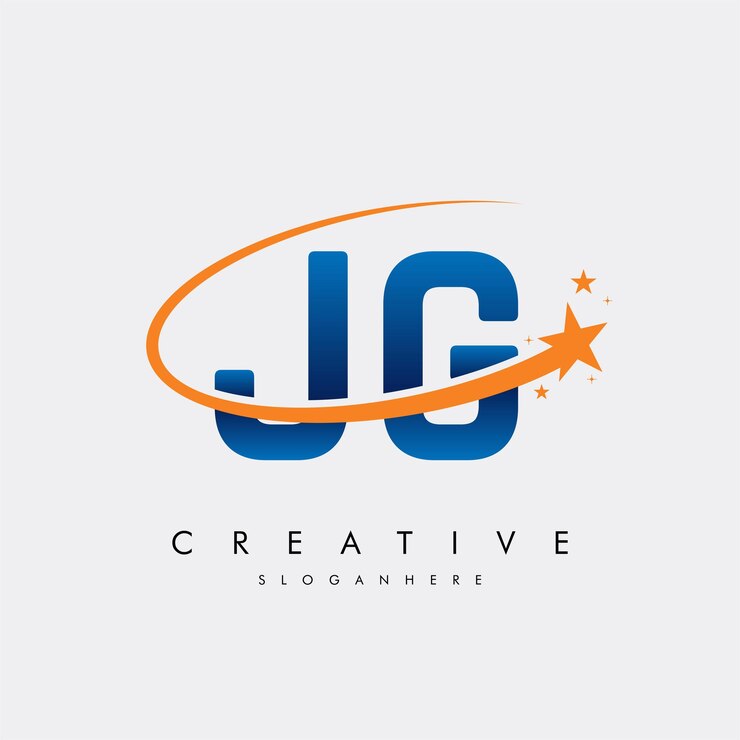 Vector letra jg gj estrella logotipo e icono diseño de ilustraciones vectoriales de plantilla