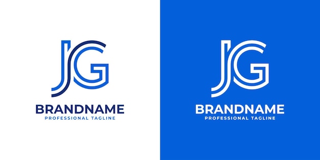 La letra JG Line Monogram Logotipo adecuado para negocios con las iniciales JG o GJ