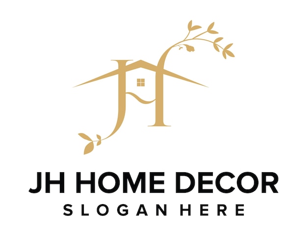 Letra JH Home Decor Logo Vector