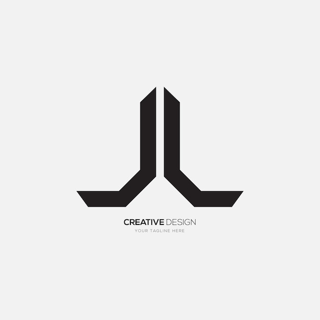 Letra JL logotipo creativo de forma de línea única moderna