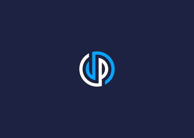 La letra jp el círculo del logotipo el diseño del icono el diseño del vector la inspiración de la plantilla