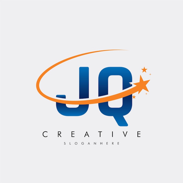 Vector letra jq qj estrella logotipo e icono diseño de ilustraciones vectoriales de plantilla