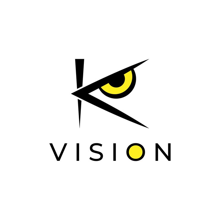 Vector la letra k es el logotipo de la visión del ojo