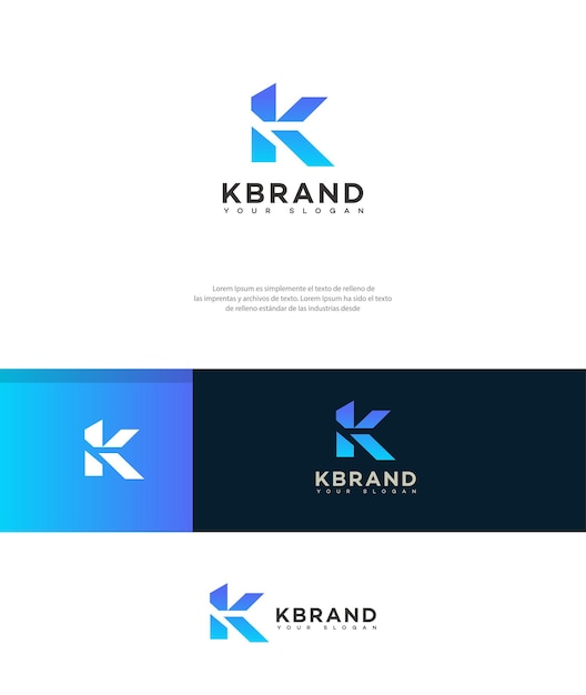 La letra K El icono del logotipo de la marca El signo de identidad de la marca La plantilla del símbolo de la letra K