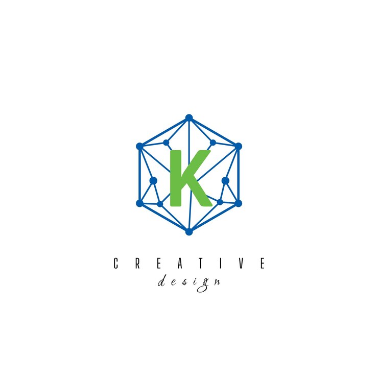 Vector letra k y it simple diseño de logotipo de hexágono hexagonal elegante creativo