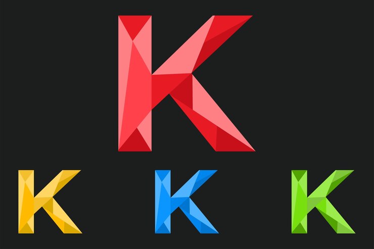 Vector letra k logo poligonal vector ilustración diseño geométrico polivinílico bajo
