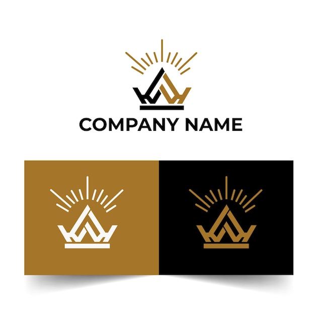 Letra K de lujo con diseño de plantilla de logotipo de corona