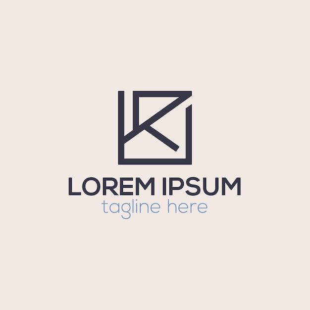 letra K moderna creativa línea mínima concepto de diseño de logotipo patrón vectorial aislado