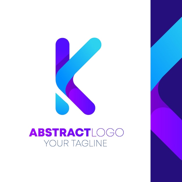 Vector letra k moderno icono de diseño de logotipo degradado