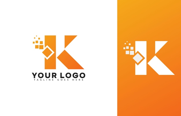 La letra K se puede usar con k El logotipo y el negocio comienzan con k iniciales plantilla vectorial editable