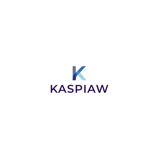 Letra k sencilla y de color azul mínimo logotipo moderno