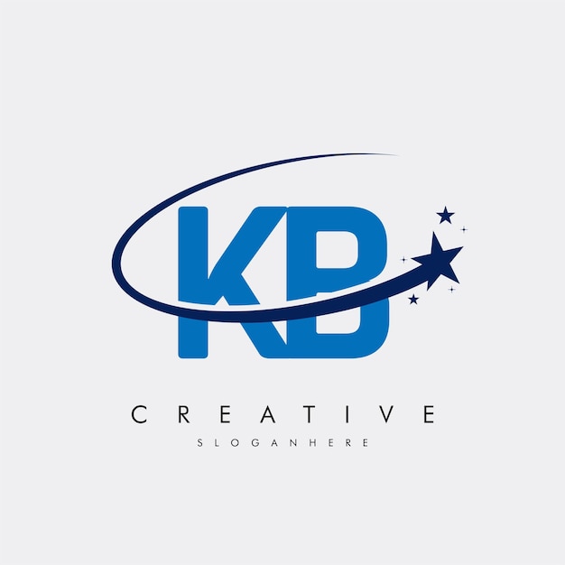 Letra KB BK Estrella Logotipo e icono Diseño de ilustraciones vectoriales de plantilla