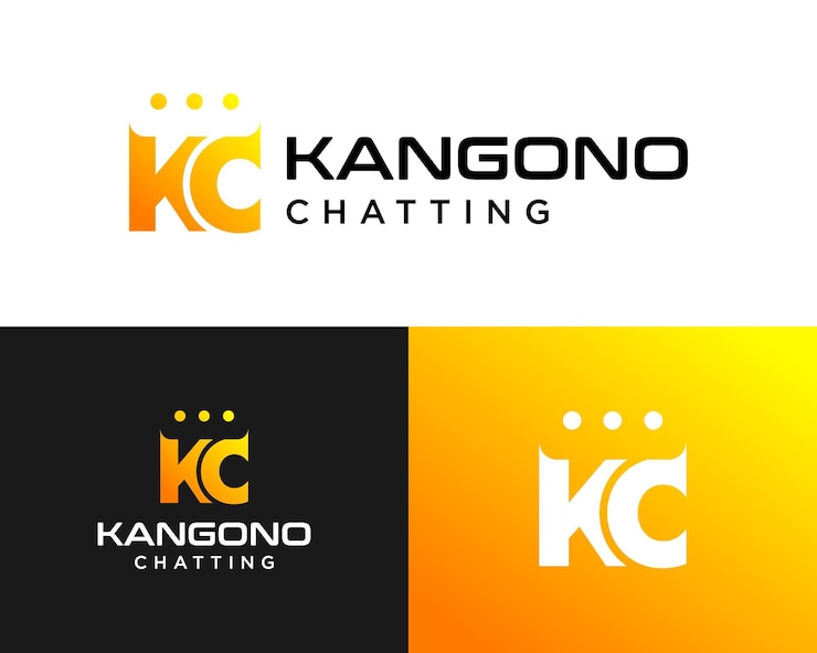 Vector letra kc monograma geométrico diseño del logotipo de la compañía de chat